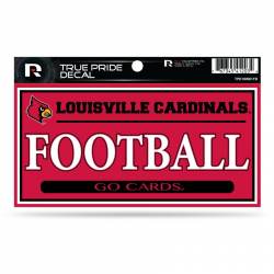 University Of Louisville Cardinals Football - 3x6 True Pride Vinyl Sticker