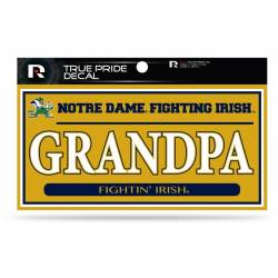 University Of Notre Dame Fighting Irish Grandpa Gold - 3x6 True Pride Vinyl Sticker