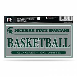 Michigan State University Spartans Basketball Gray - 3x6 True Pride Vinyl Sticker