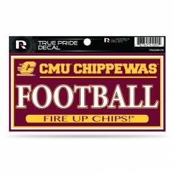 Central Michigan University Chippewas Football - 3x6 True Pride Vinyl Sticker
