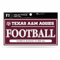 Texas A&M University Aggies Football - 3x6 True Pride Vinyl Sticker