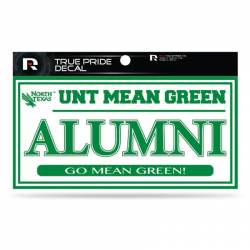 University Of North Texas Mean Green Alumni White - 3x6 True Pride Vinyl Sticker