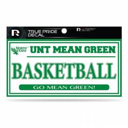 University Of North Texas Mean Green Basketball White - 3x6 True Pride Vinyl Sticker