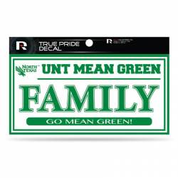 University Of North Texas Mean Green Family White - 3x6 True Pride Vinyl Sticker