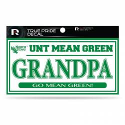 University Of North Texas Mean Green Grandpa White - 3x6 True Pride Vinyl Sticker