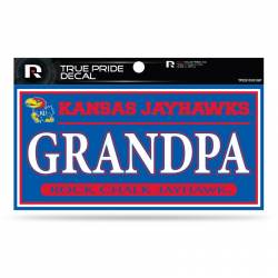 University Of Kansas Jayhawks Grandpa - 3x6 True Pride Vinyl Sticker