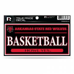 Arkansas State University Red Wolves Basketball Black - 3x6 True Pride Vinyl Sticker