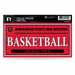 Arkansas State University Red Wolves Basketball - 3x6 True Pride Vinyl Sticker