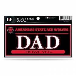 Arkansas State University Red Wolves Dad Black - 3x6 True Pride Vinyl Sticker