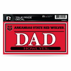 Arkansas State University Red Wolves Dad - 3x6 True Pride Vinyl Sticker