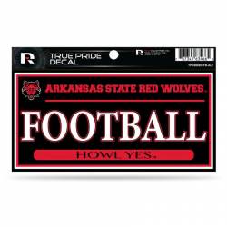 Arkansas State University Red Wolves Football Black - 3x6 True Pride Vinyl Sticker