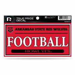 Arkansas State University Red Wolves Football - 3x6 True Pride Vinyl Sticker