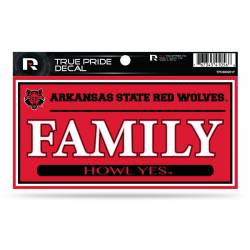 Arkansas State University Red Wolves Family - 3x6 True Pride Vinyl Sticker