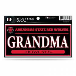 Arkansas State University Red Wolves Grandma Black - 3x6 True Pride Vinyl Sticker