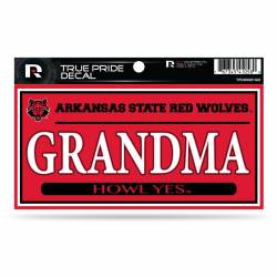 Arkansas State University Red Wolves Grandma - 3x6 True Pride Vinyl Sticker