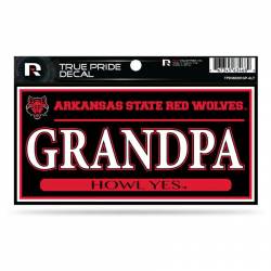Arkansas State University Red Wolves Grandpa Black - 3x6 True Pride Vinyl Sticker