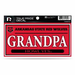 Arkansas State University Red Wolves Grandpa - 3x6 True Pride Vinyl Sticker