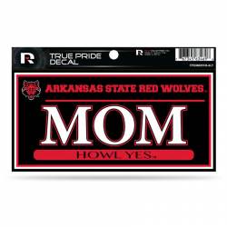 Arkansas State University Red Wolves Mom Black - 3x6 True Pride Vinyl Sticker