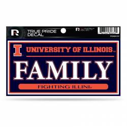 University Of Illinois Fighting Illini Family - 3x6 True Pride Vinyl Sticker