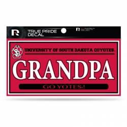 University Of South Dakota Coyotes Grandpa - 3x6 True Pride Vinyl Sticker