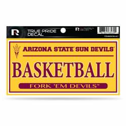 Arizona State University Sun Devils Basketball Yellow - 3x6 True Pride Vinyl Sticker