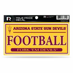 Arizona State University Sun Devils Football Yellow - 3x6 True Pride Vinyl Sticker