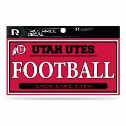 University Of Utah Utes Football - 3x6 True Pride Vinyl Sticker