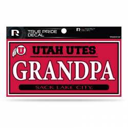 University Of Utah Utes Grandpa - 3x6 True Pride Vinyl Sticker