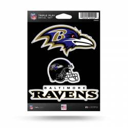 Baltimore Ravens - 3 Piece Triple Play Sticker Sheet