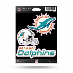 Miami Dolphins - 3 Piece Triple Play Sticker Sheet