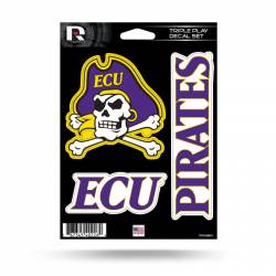 East Carolina University Pirates - 3 Piece Triple Play Sticker Sheet