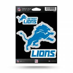 Detroit Lions - 3 Piece Triple Play Sticker Sheet