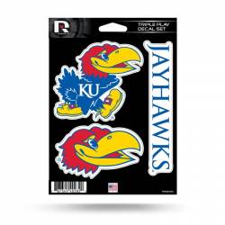 University Of Kansas Jayhawks - 3 Piece Triple Play Sticker Sheet