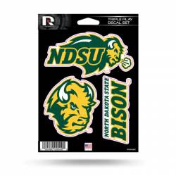 North Dakota State University Bison - 3 Piece Triple Play Sticker Sheet