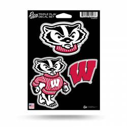 University Of Wisconsin Badgers - 3 Piece Triple Play Sticker Sheet