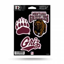 University Of Montana Grizzlies - 3 Piece Triple Play Sticker Sheet