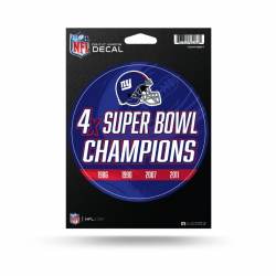 New York Giants 4 Time Super Bowl Champions - Die Cut Vinyl Sticker