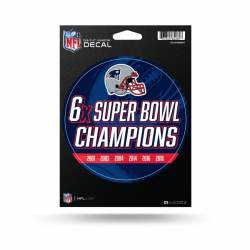 New England Patriots 6 Time Super Bowl Champions - Die Cut Vinyl Sticker