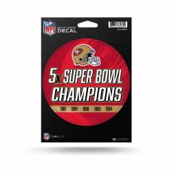 San Francisco 49ers 5 Time Super Bowl Champions - Die Cut Vinyl Sticker