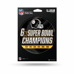 Pittsburgh Steelers 6 Time Super Bowl Champions - Die Cut Vinyl Sticker