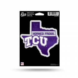 Texas Christian University Horned Frogs - State Shaped Die Cut Vinyl Sticker
