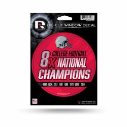 Ohio State Buckeyes 8 Time College Football Champs - Die Cut Vinyl Sticker