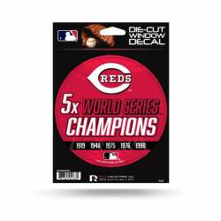 Cincinnati Reds 5 Time World Series Champions - Die Cut Vinyl Sticker
