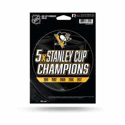 Pittsburgh Penguins 5 Time Stanley Cup Champions - Die Cut Vinyl Sticker