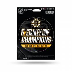 Boston Bruins 6 Time Stanley Cup Champions - Die Cut Vinyl Sticker