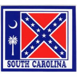 South Carolina Confederate Rebel Flag Script - Sticker