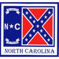 North Carolina Confederate Rebel Flag Script - Sticker