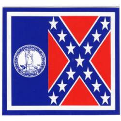 Virginia Confederate Battle Rebel Flag - Sticker