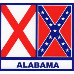 Alabama Confederate Rebel Flag Script - Sticker