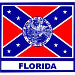 Florida Confederate Rebel Flag Script - Sticker